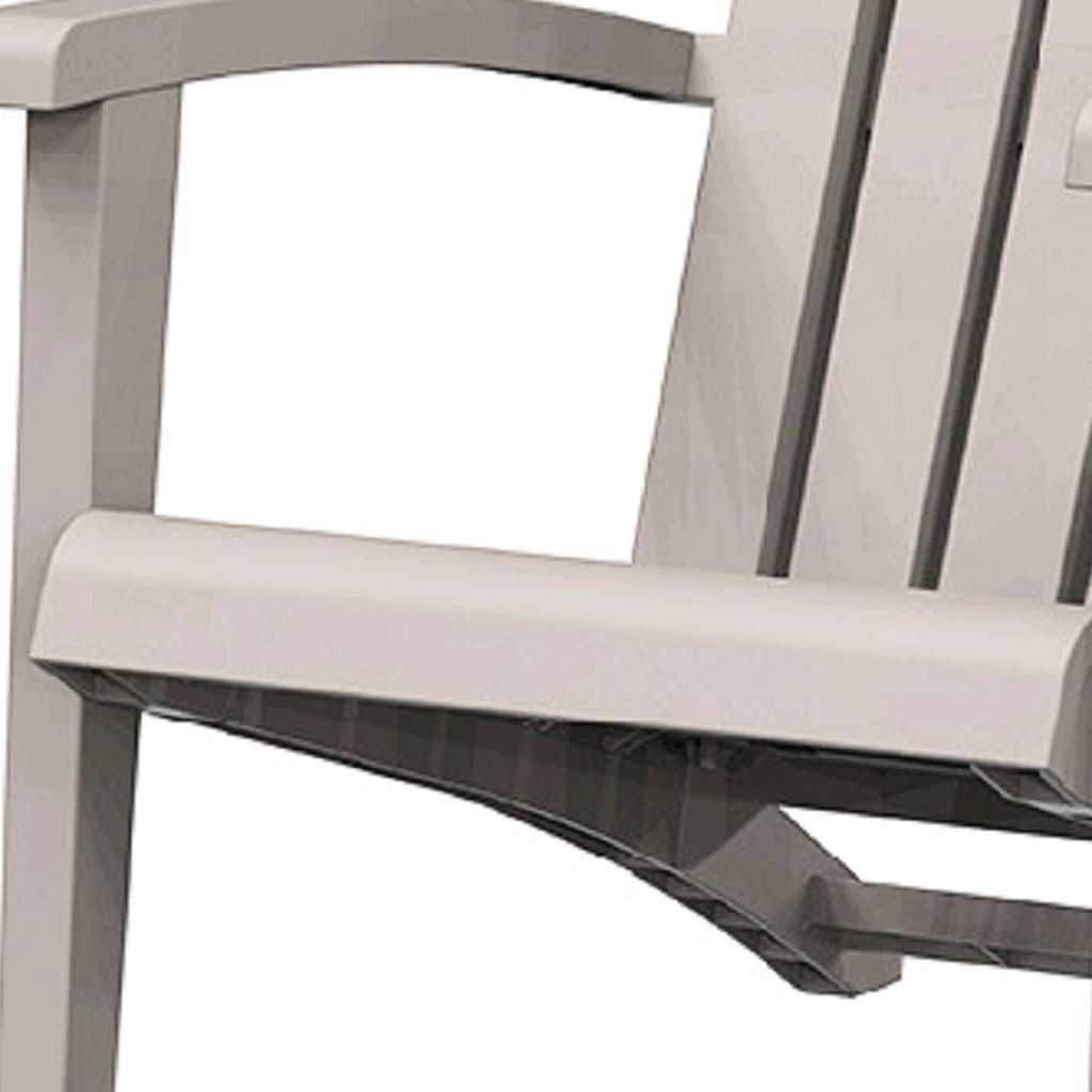 33" Light Brown Faux Wood Heavy Duty Plastic Outdoor Adirondack Chair