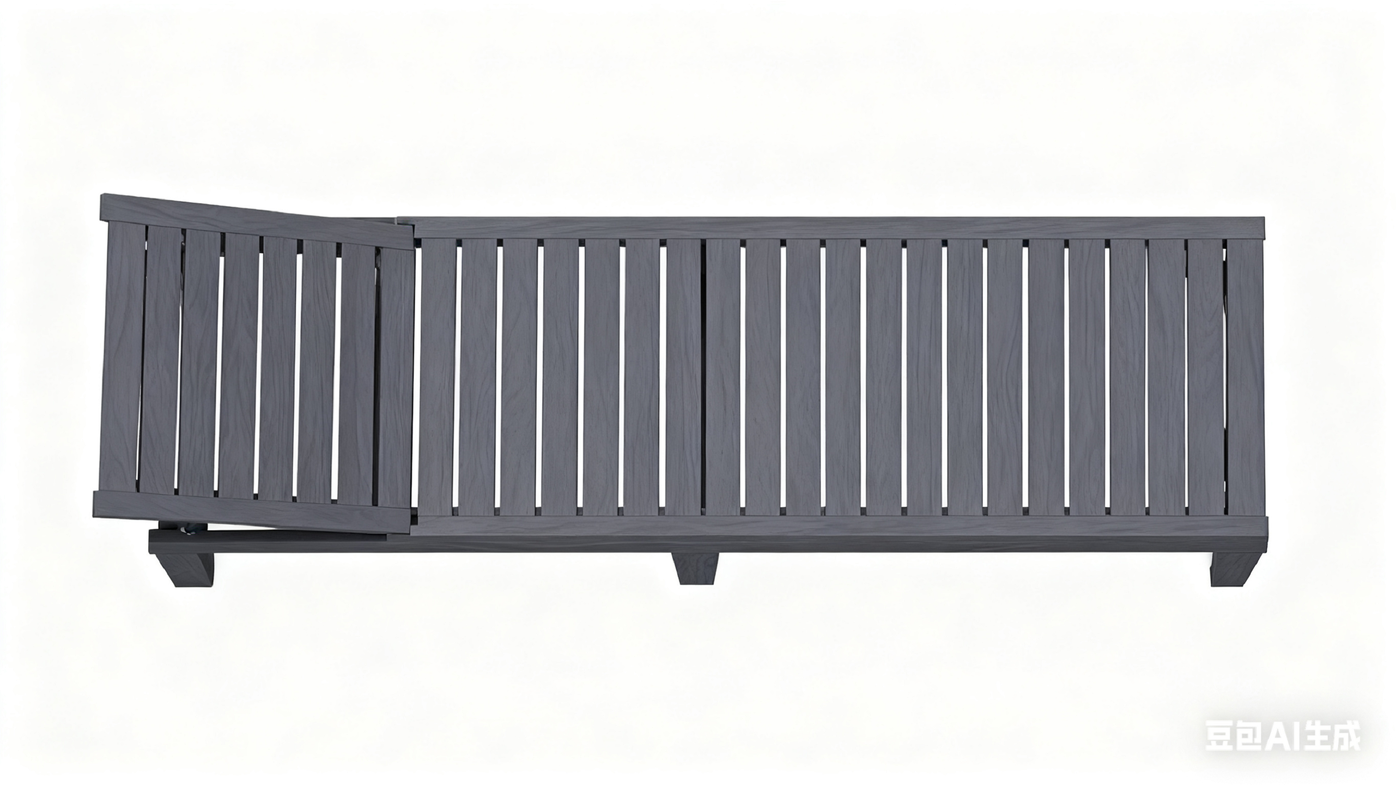 75" Black Heavy Duty Plastic Five Position Adjustable Outdoor Chaise Lounge