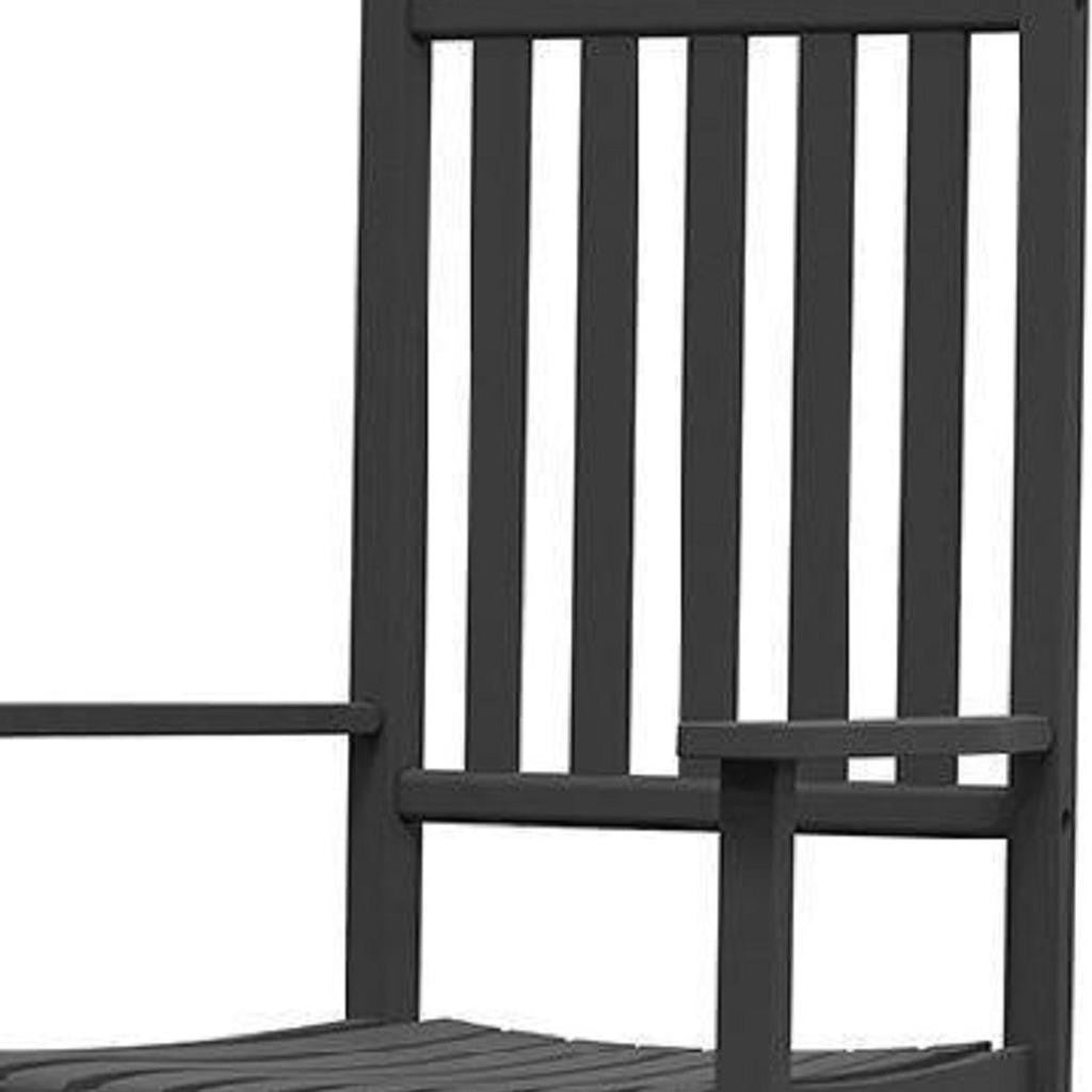 33" Black Heavy Duty Plastic Outdoor Rocking Chair