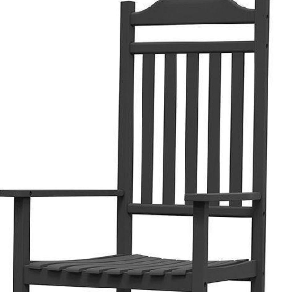 33" Black Heavy Duty Plastic Outdoor Rocking Chair