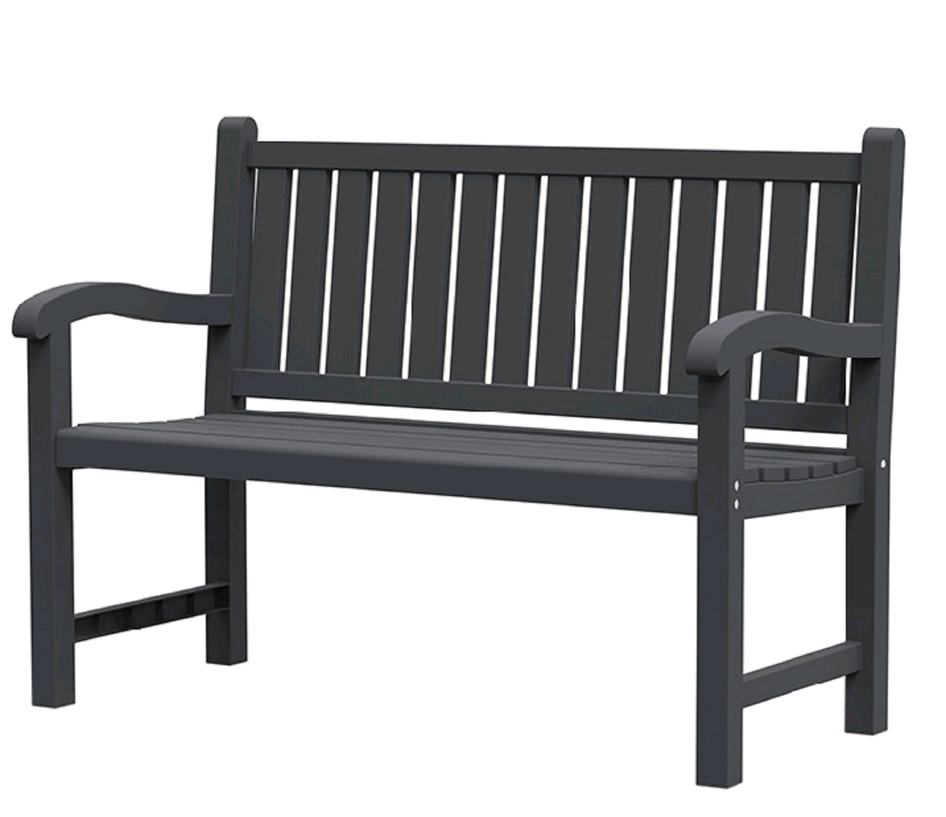 48" Black Metal Garden Bench