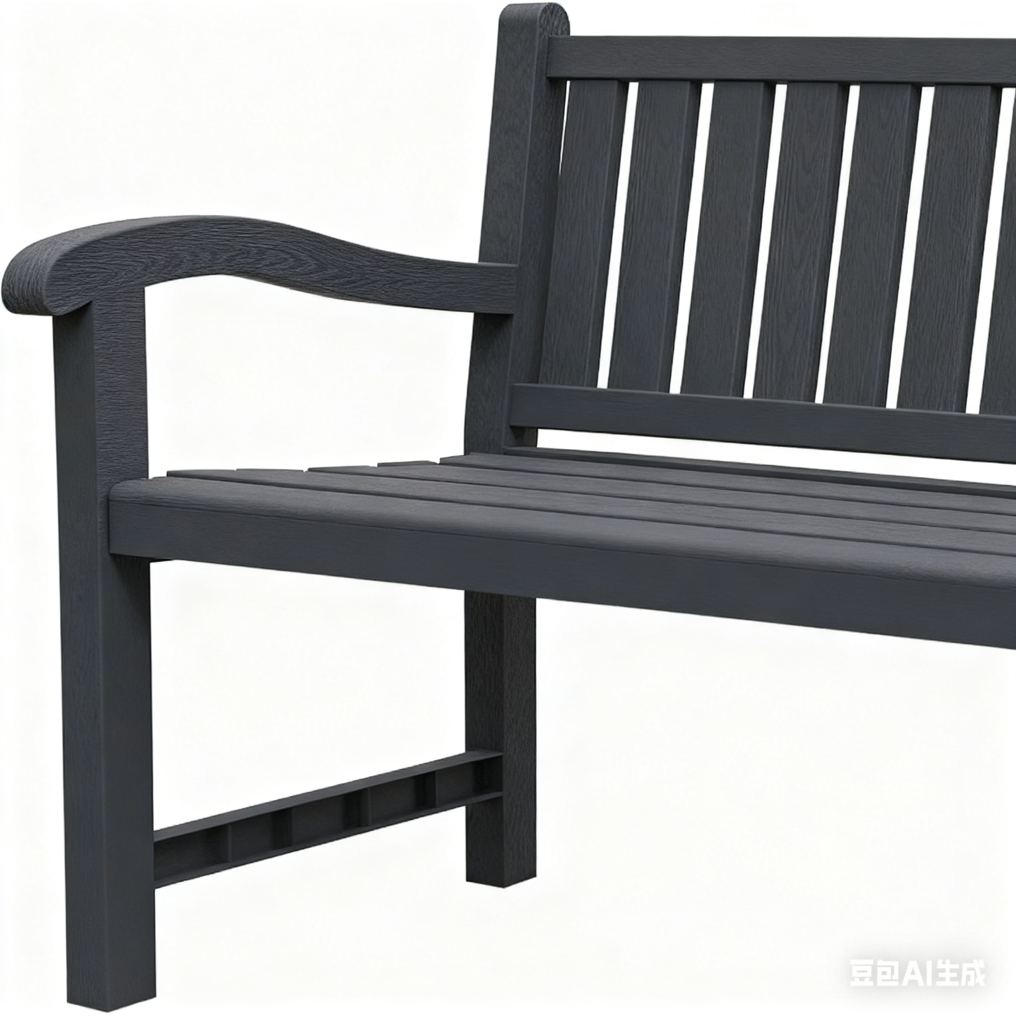 48" Black Metal Garden Bench