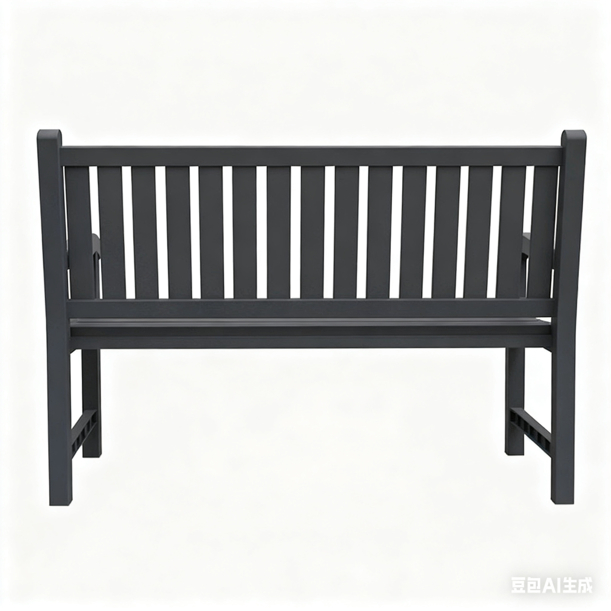 48" Black Metal Garden Bench