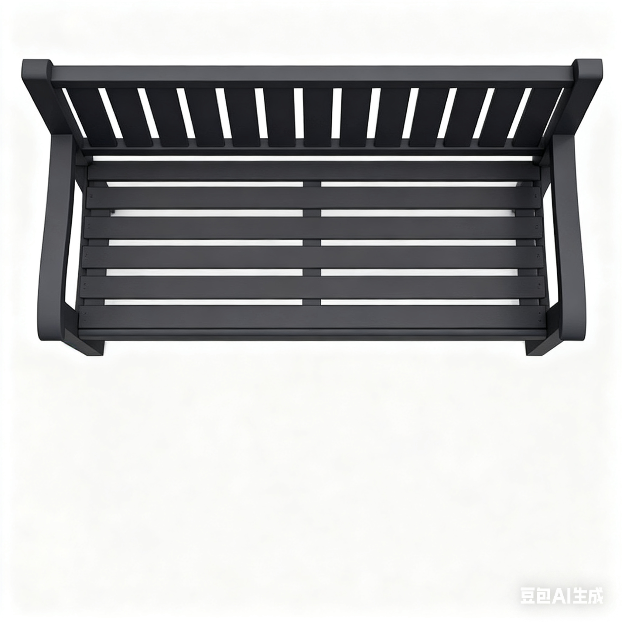 48" Black Metal Garden Bench
