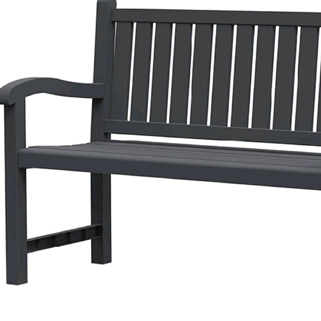 48" Black Metal Garden Bench