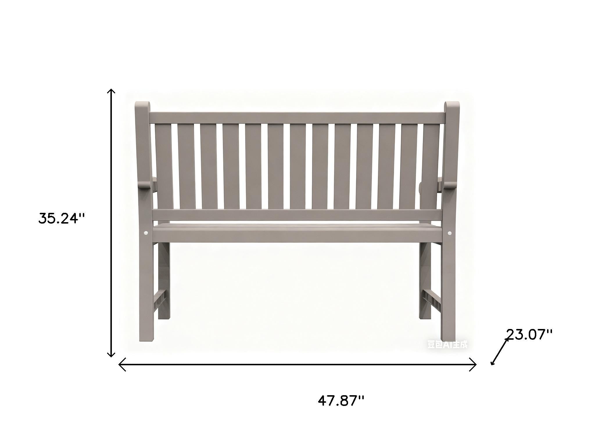 48" Light Brown Resin Garden Bench