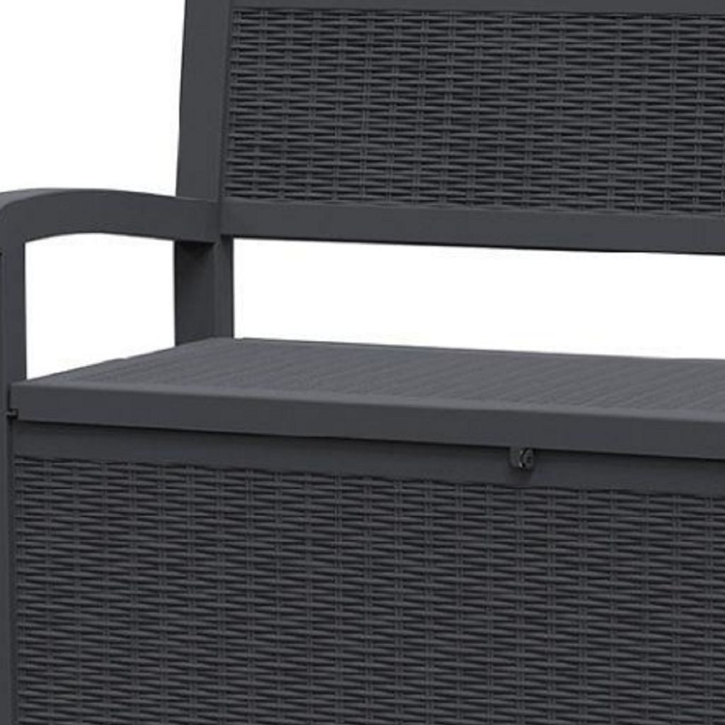 51" Black Metal Storage Bench