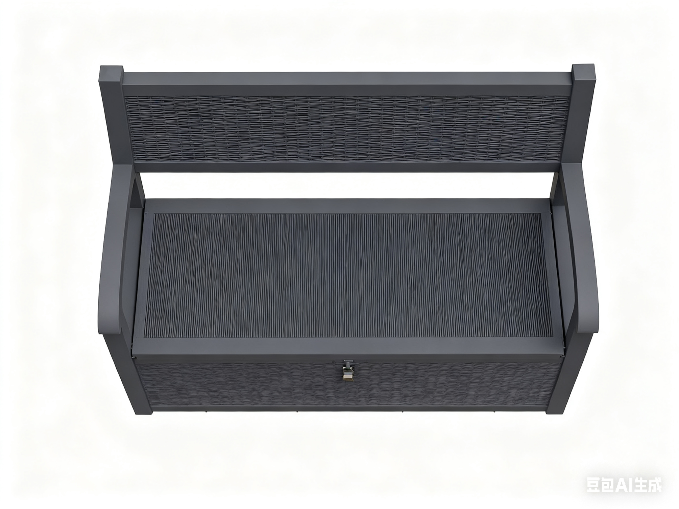 51" Black Metal Storage Bench