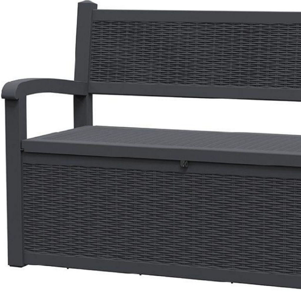 51" Black Metal Storage Bench