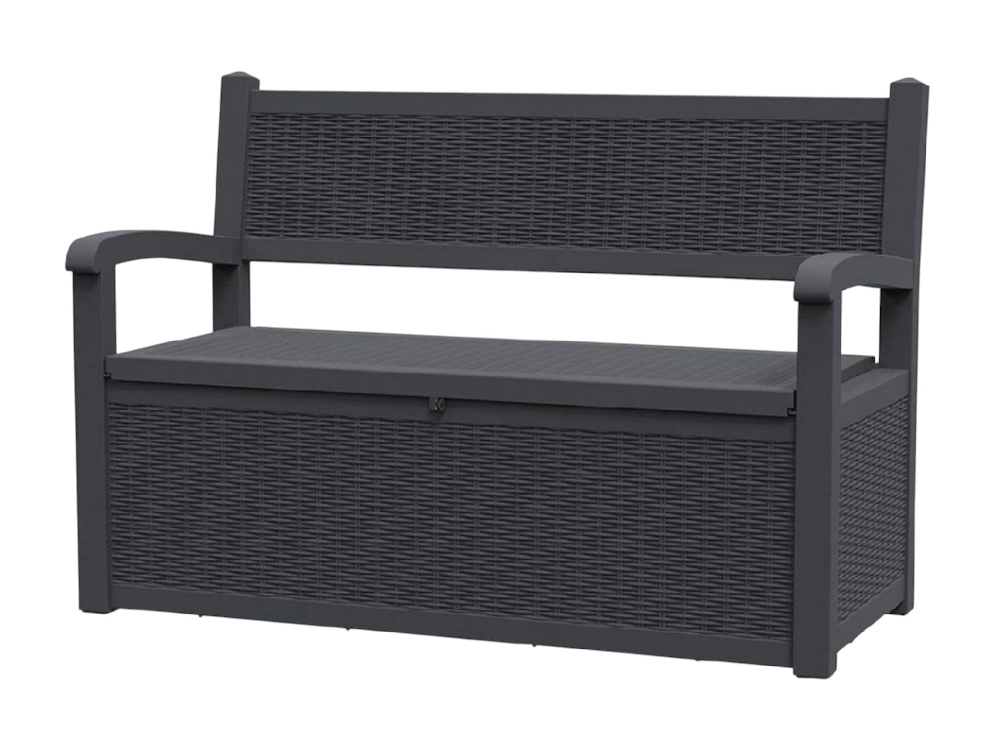 51" Black Metal Storage Bench
