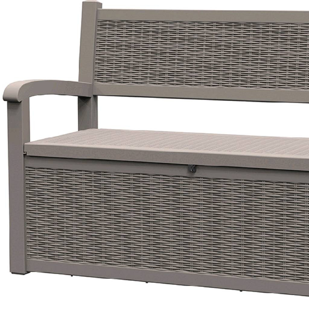 51" Light Brown Metal Storage Bench