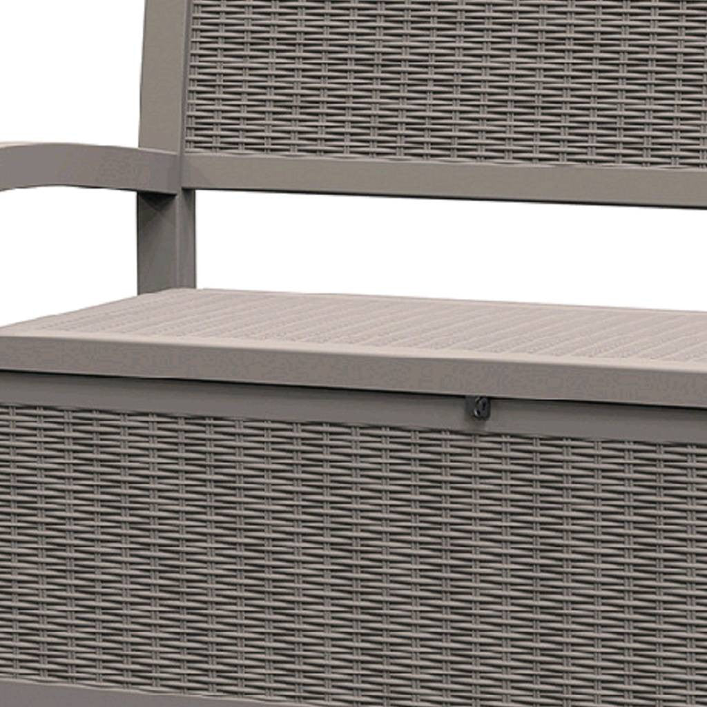 51" Light Brown Metal Storage Bench