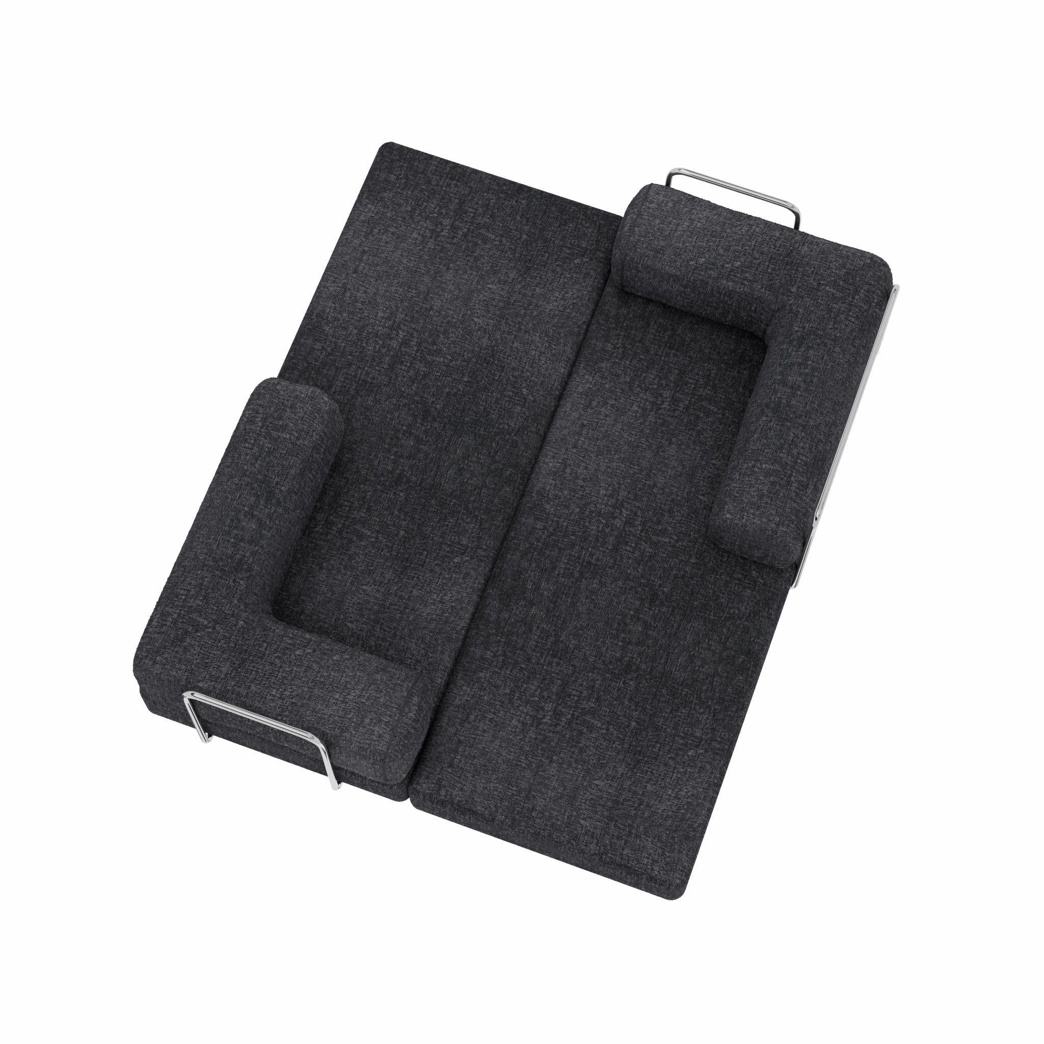 82" Gray Chenille Convertible Futon Sleeper Sofa