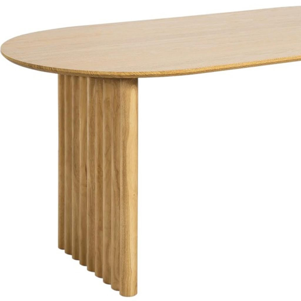 79" Natural Solid Wood Double Pedestal Base Oval Dining Table