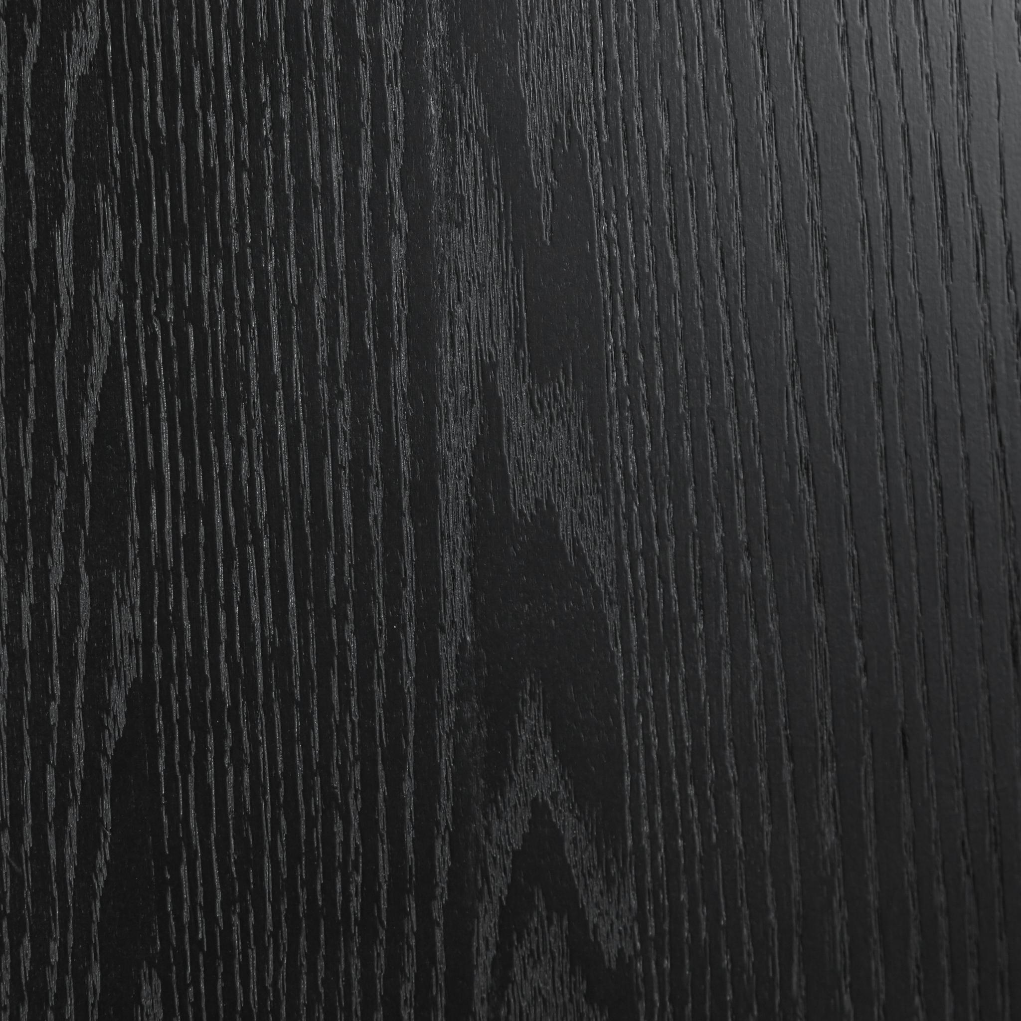 51" Black Solid Wood Round Top Dining Table