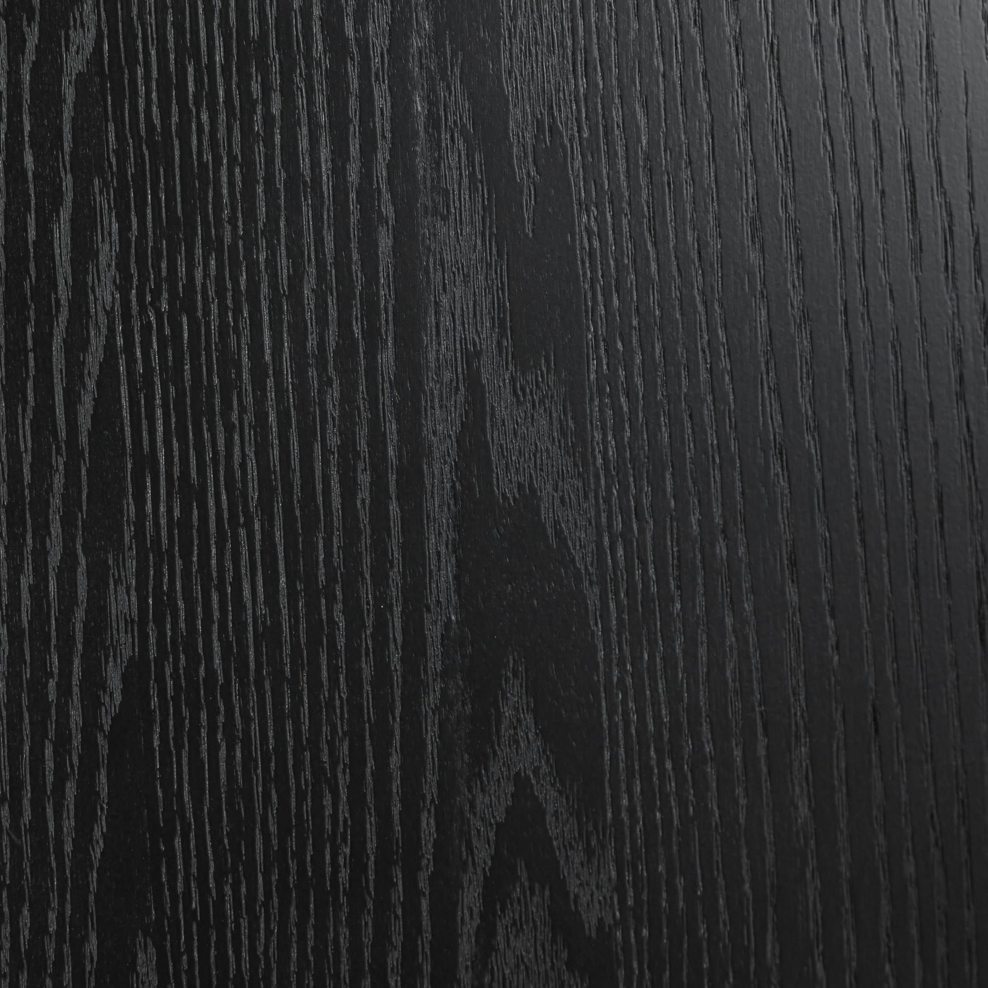 45" Black Solid Wood Round Top Dining Table