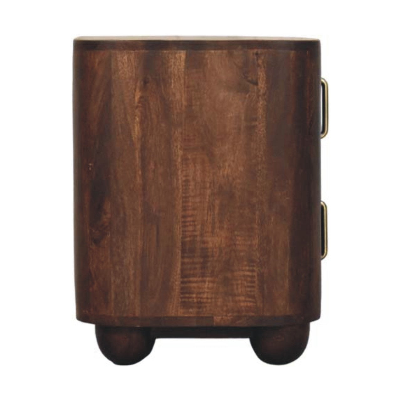 21" Brown Solid Wood Distressed Two Drawer Nightstand