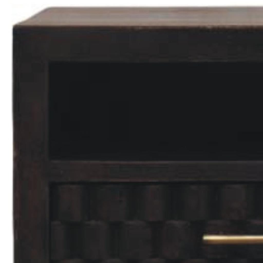 18" Brown Solid Wood One Drawer Floating Nightstand