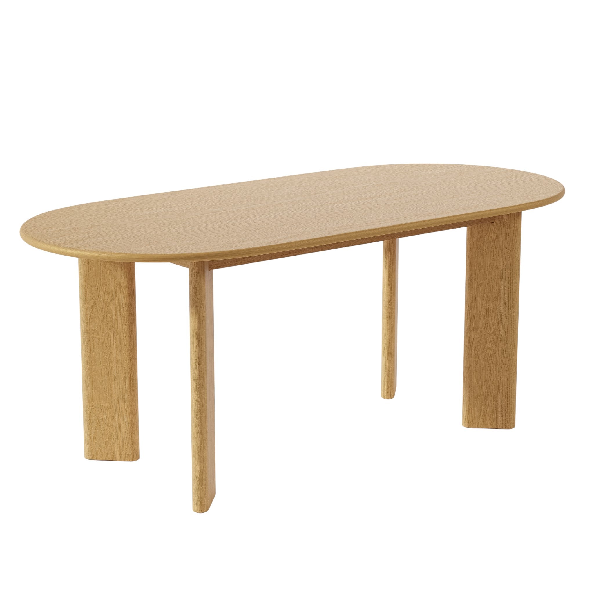 66" Natural Solid Wood Oval Dining Table