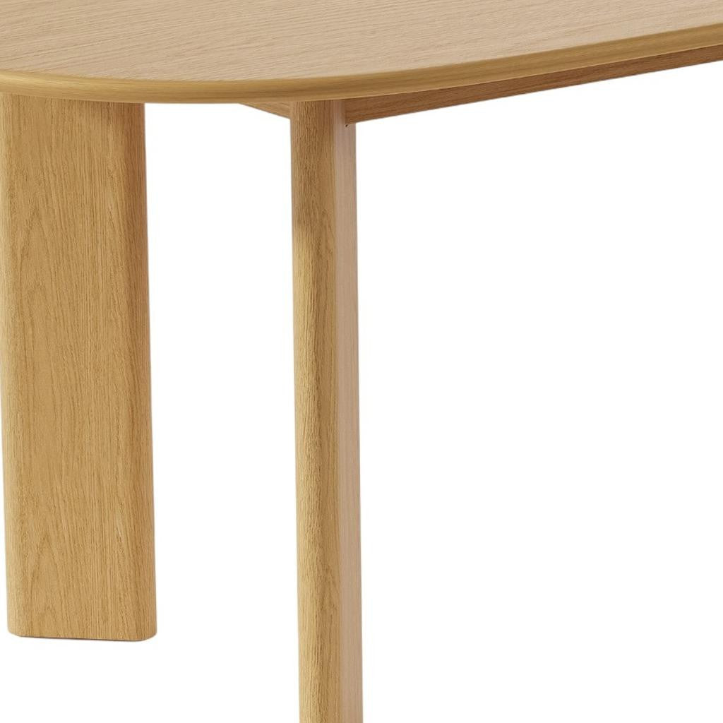66" Natural Solid Wood Oval Dining Table
