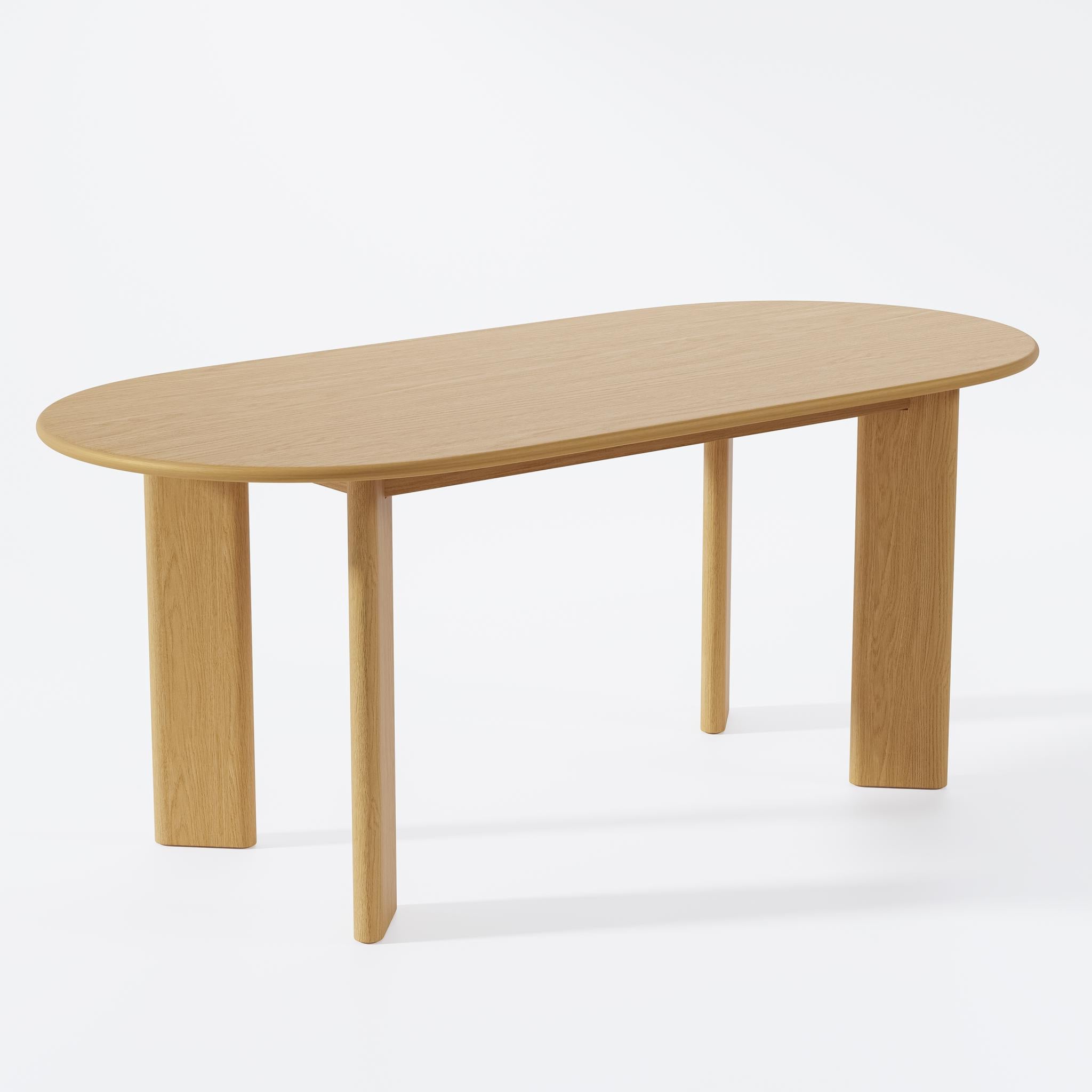 66" Natural Solid Wood Oval Dining Table