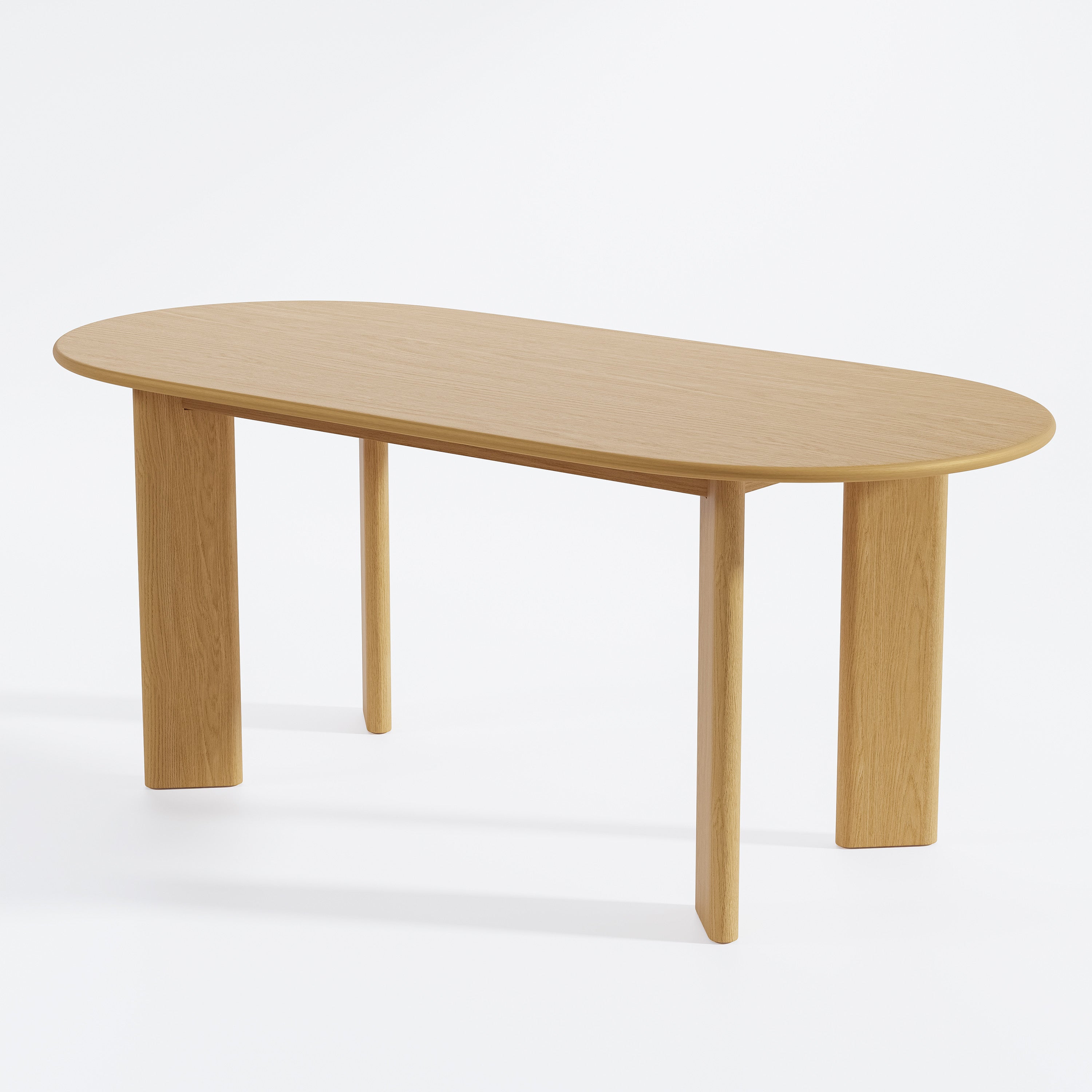 66" Natural Solid Wood Oval Dining Table
