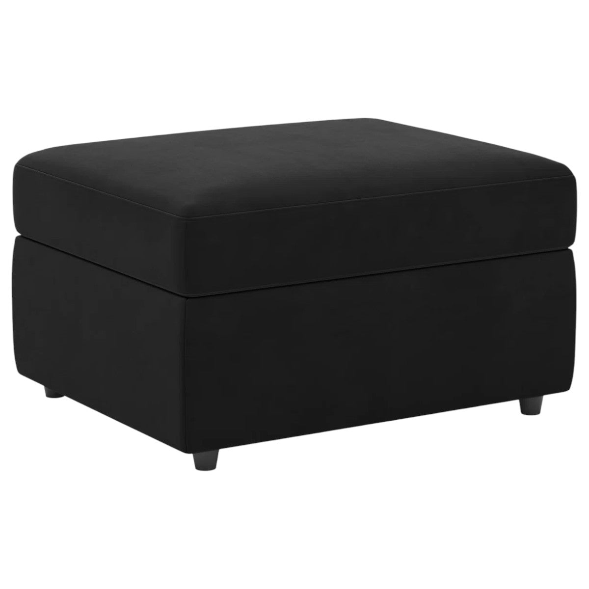 30" Black Velvet Storage Ottoman