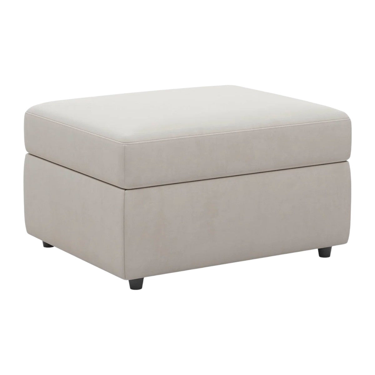 30" Beige and Black Velvet Storage Ottoman