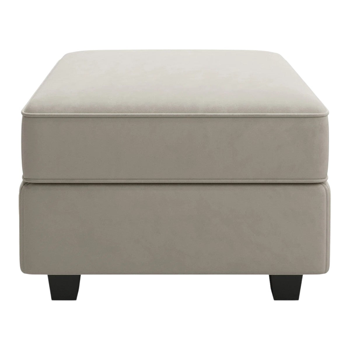 26" Gray and Black Microfiber Storage Ottoman