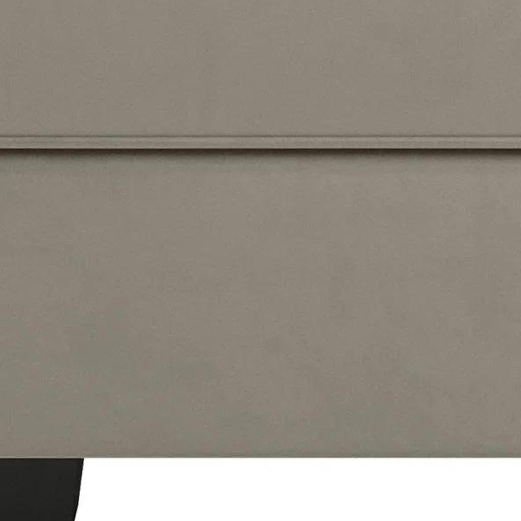26" Gray and Black Microfiber Storage Ottoman