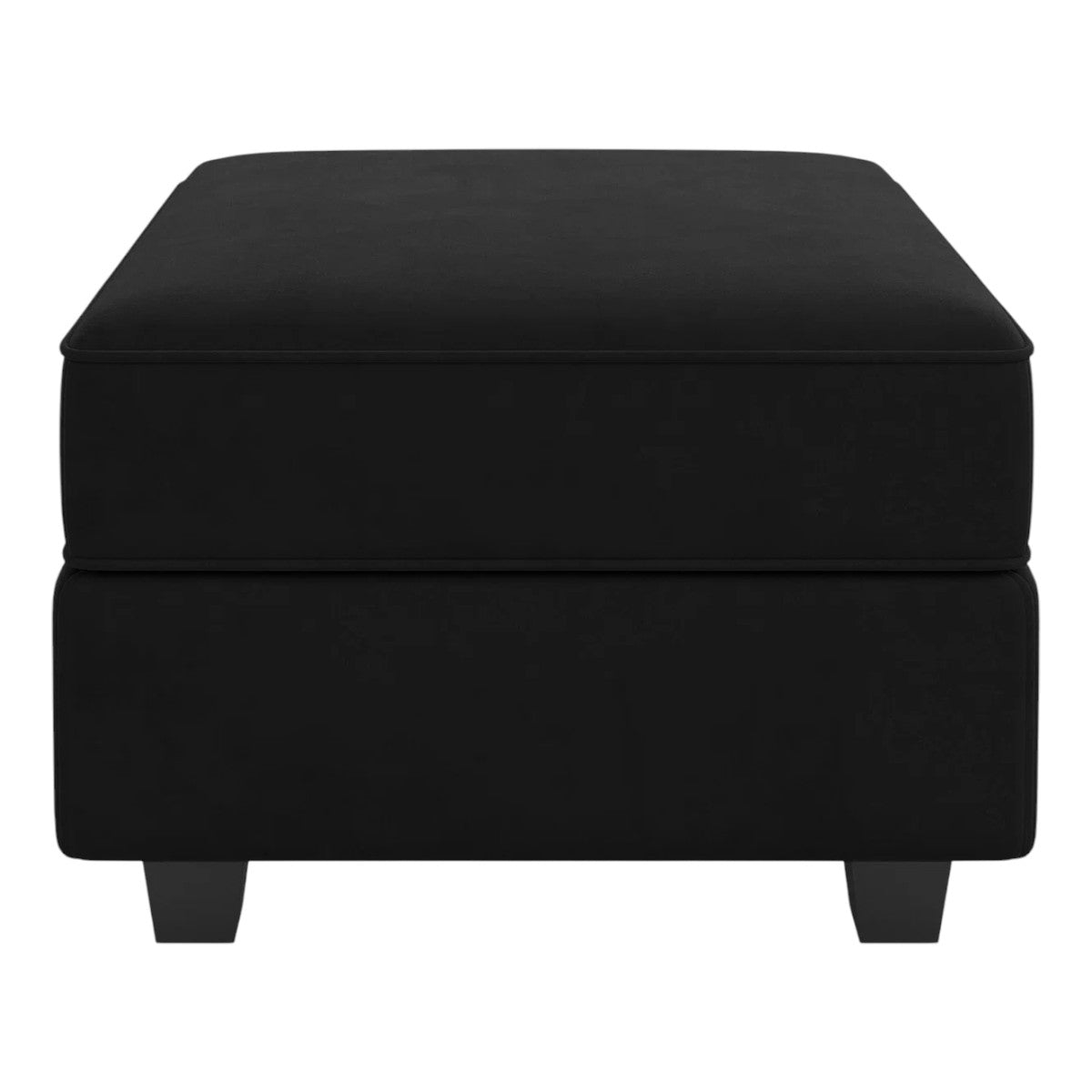 26" Black Microsuede Storage Ottoman