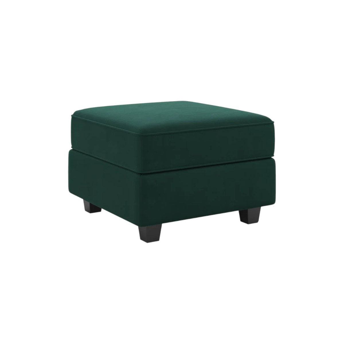 26" Green and Black Velvet Storage Ottoman