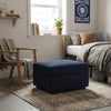 30" Blue and Black Velvet Storage Ottoman