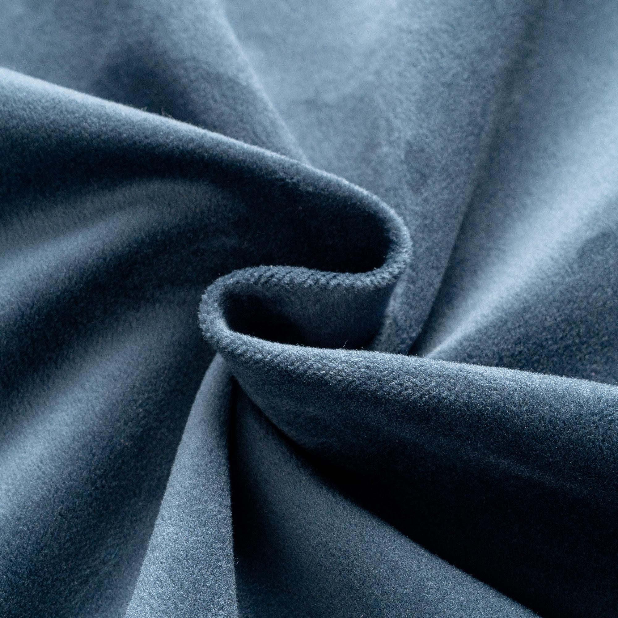 32" Blue and Black Velvet Ottoman