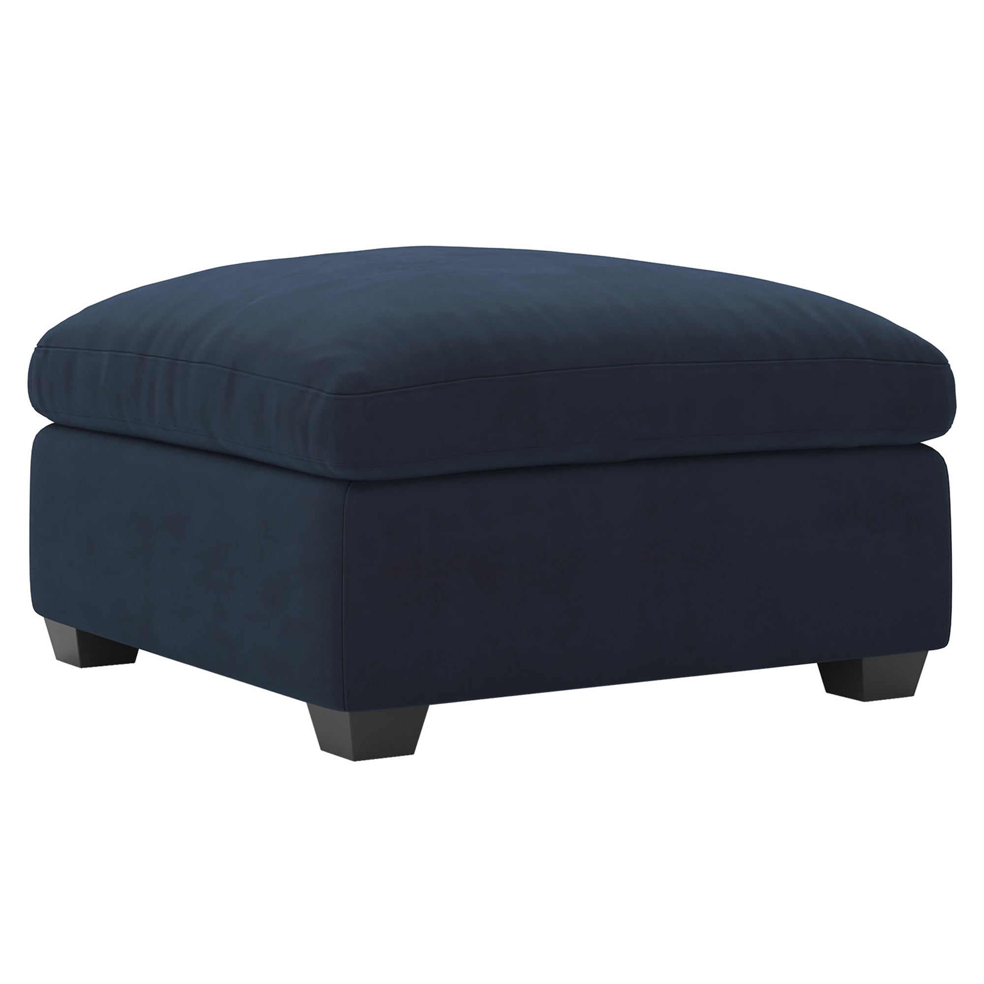 32" Blue and Black Velvet Ottoman