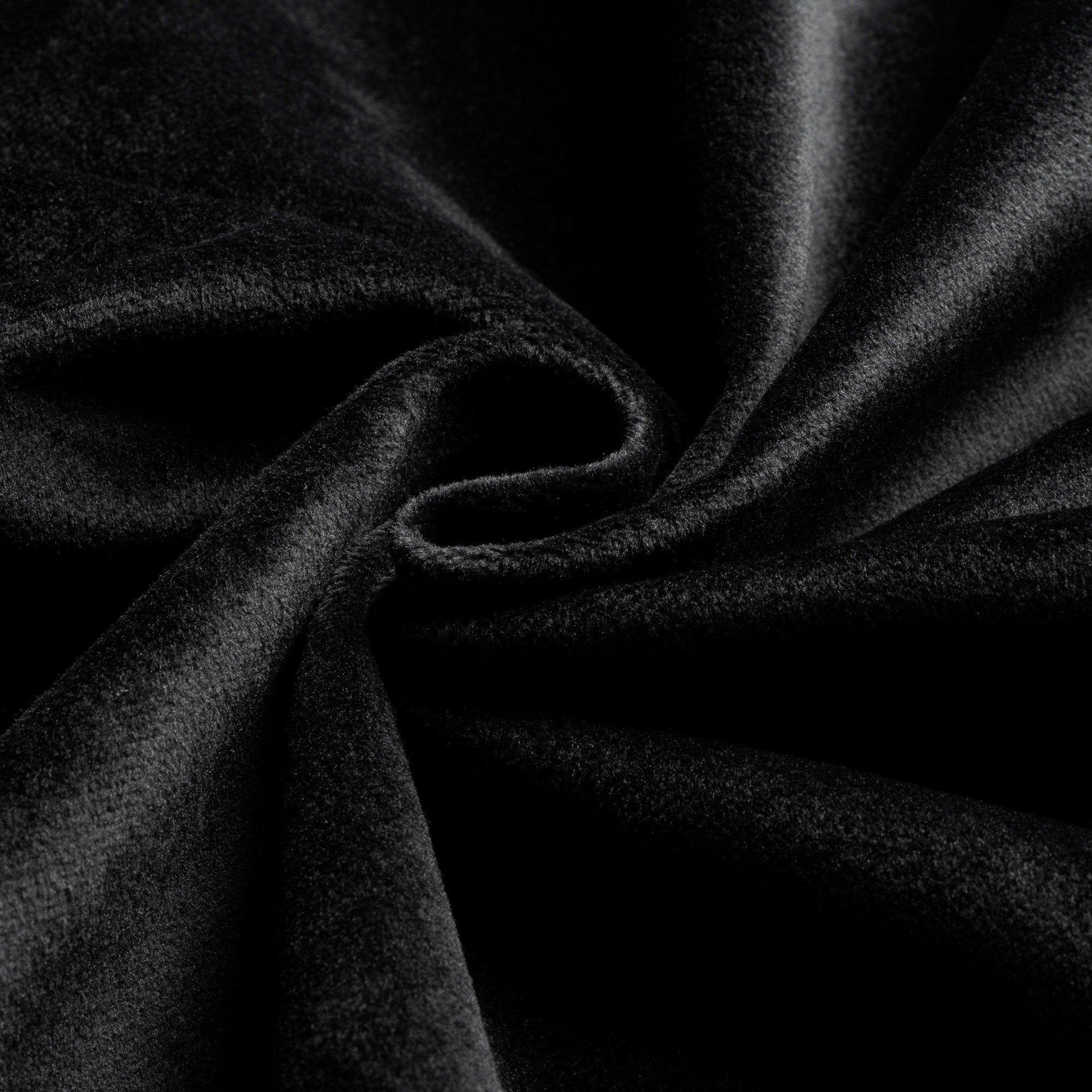 32" Black Velvet Ottoman