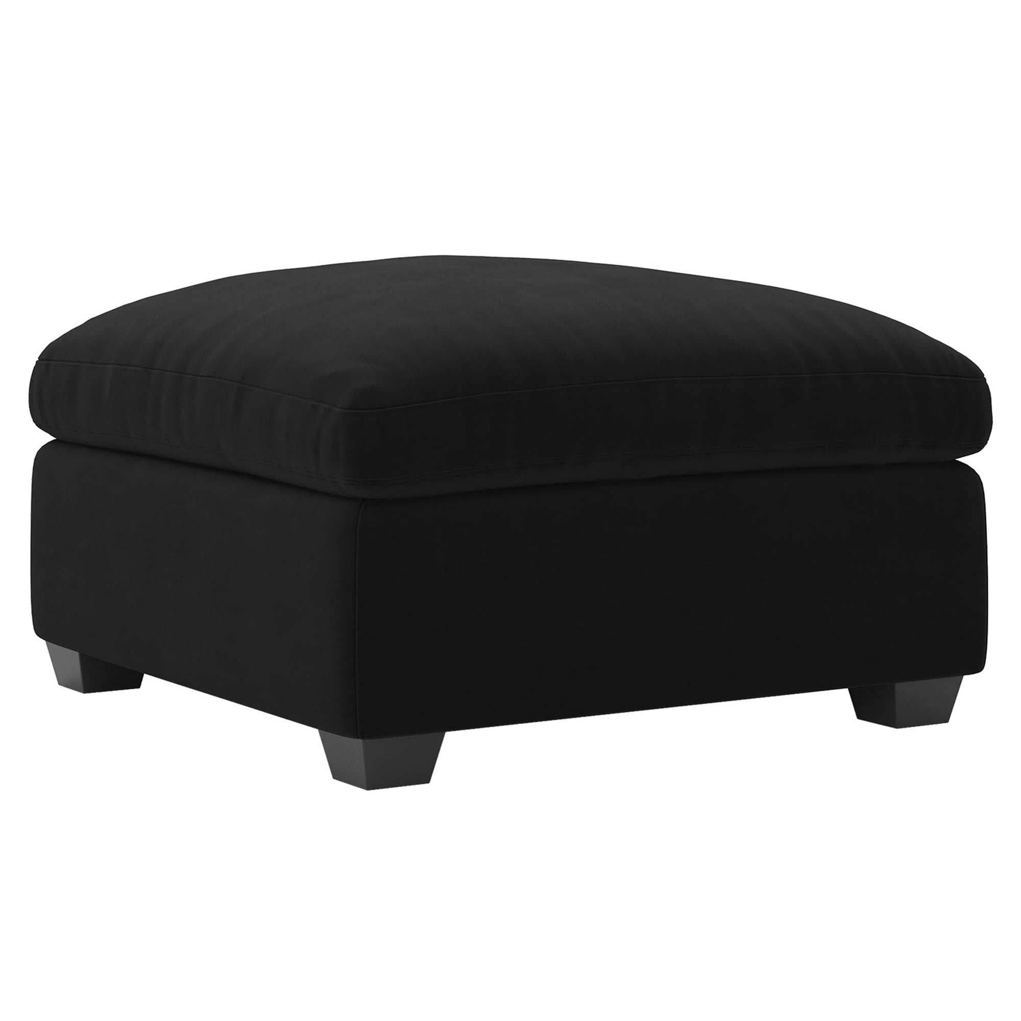 32" Black Velvet Ottoman