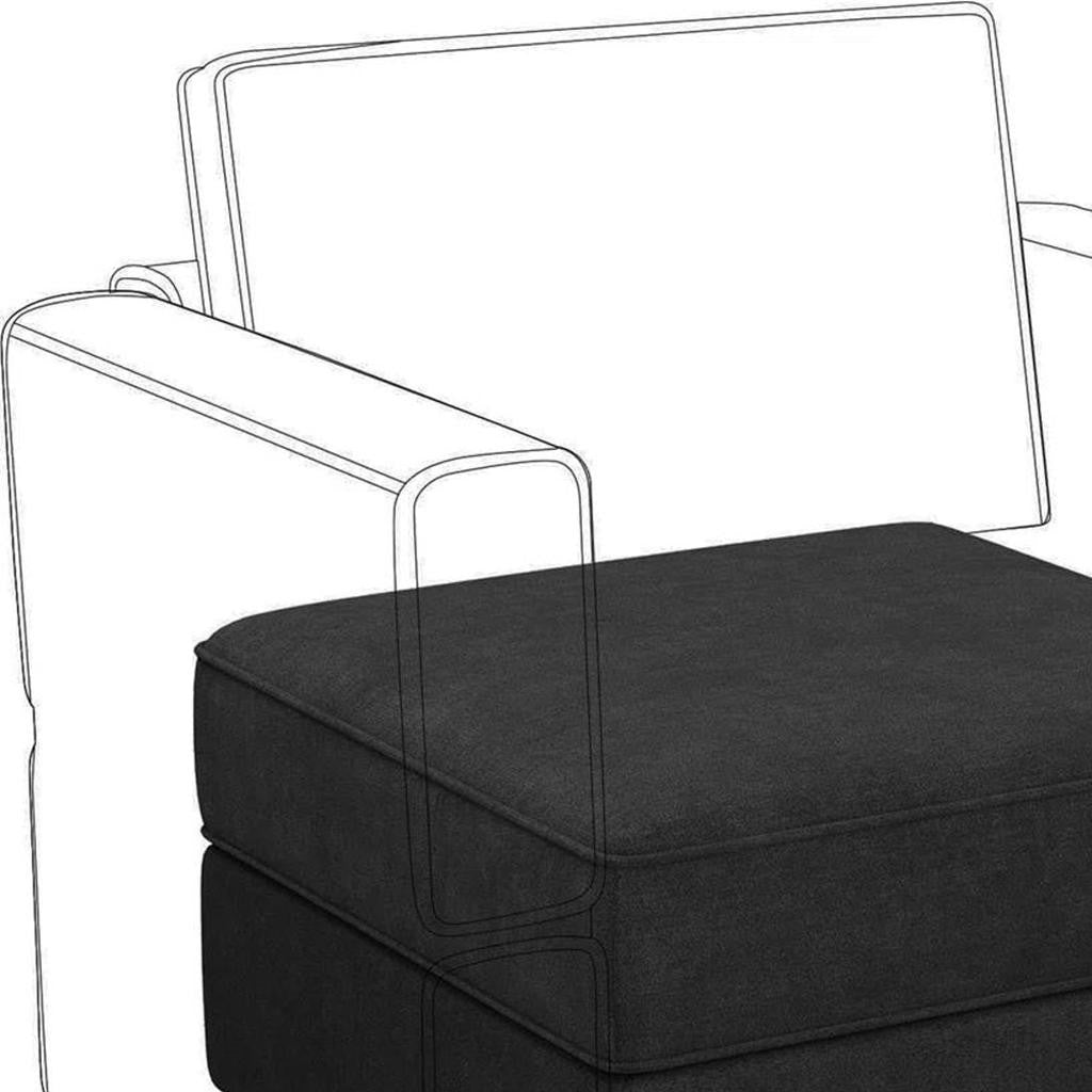 26" Black Polyester Blend Storage Ottoman