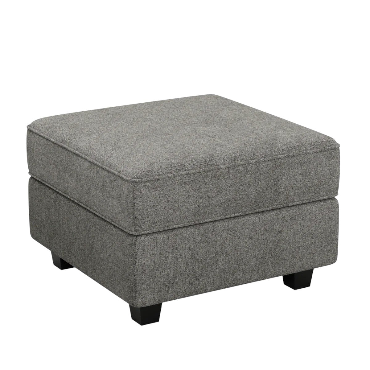 26" Light Gray and Black Polyester Blend Storage Ottoman