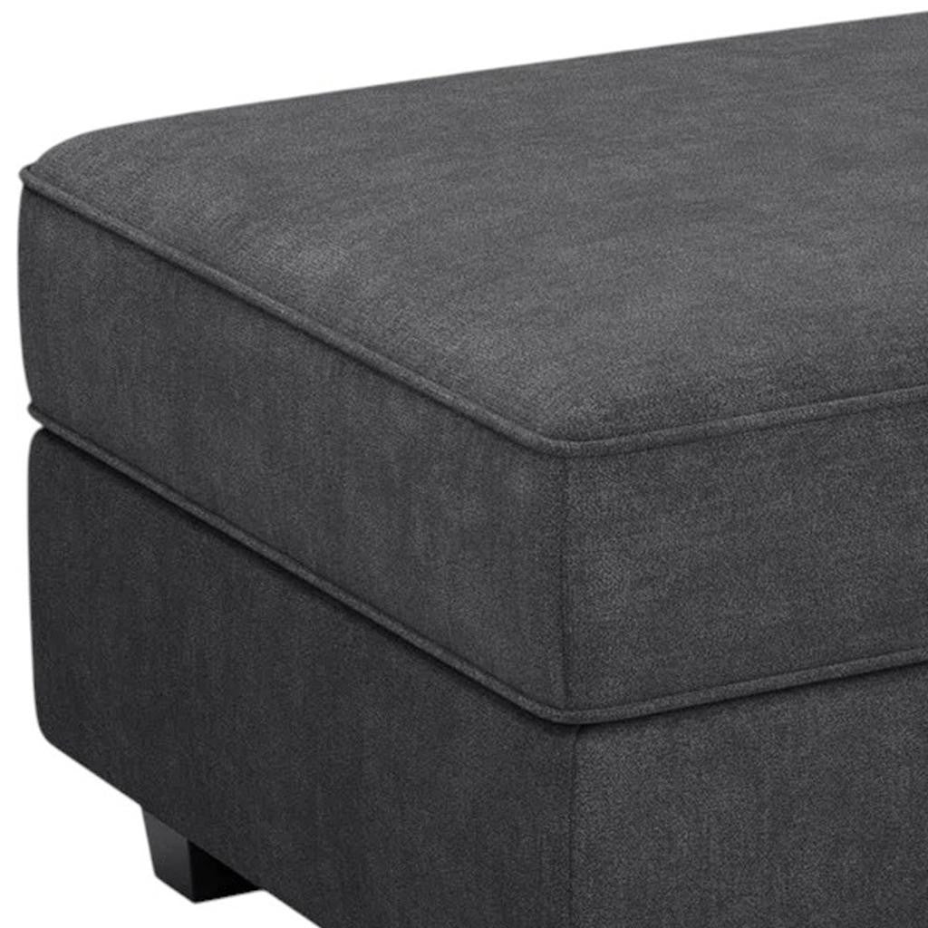 26" Gray and Black Polyester Blend Storage Ottoman