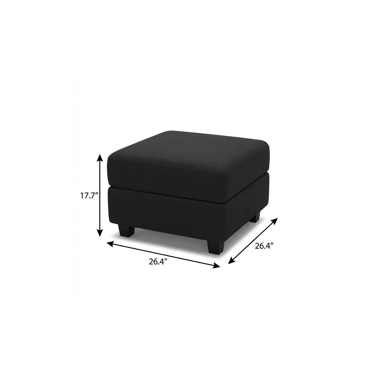 26" Black Faux Leather Storage Ottoman