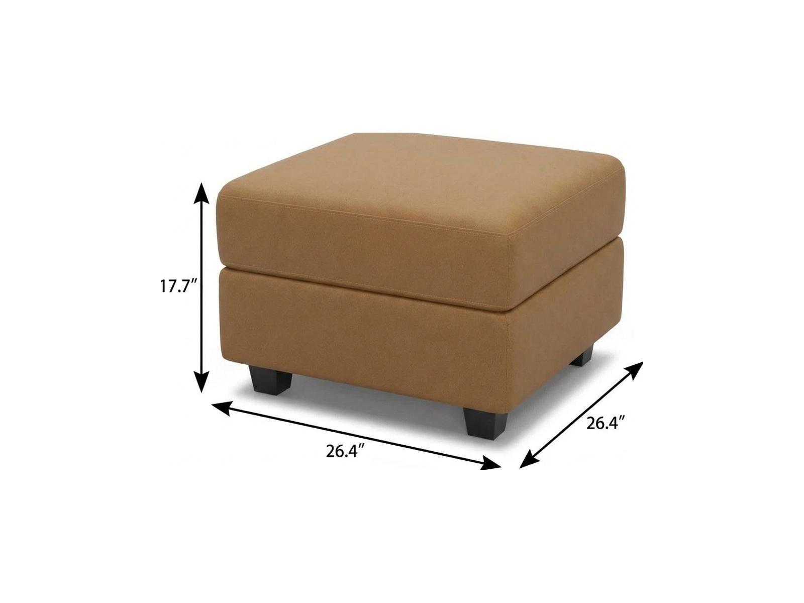 26" Brown and Black Faux Leather Storage Ottoman
