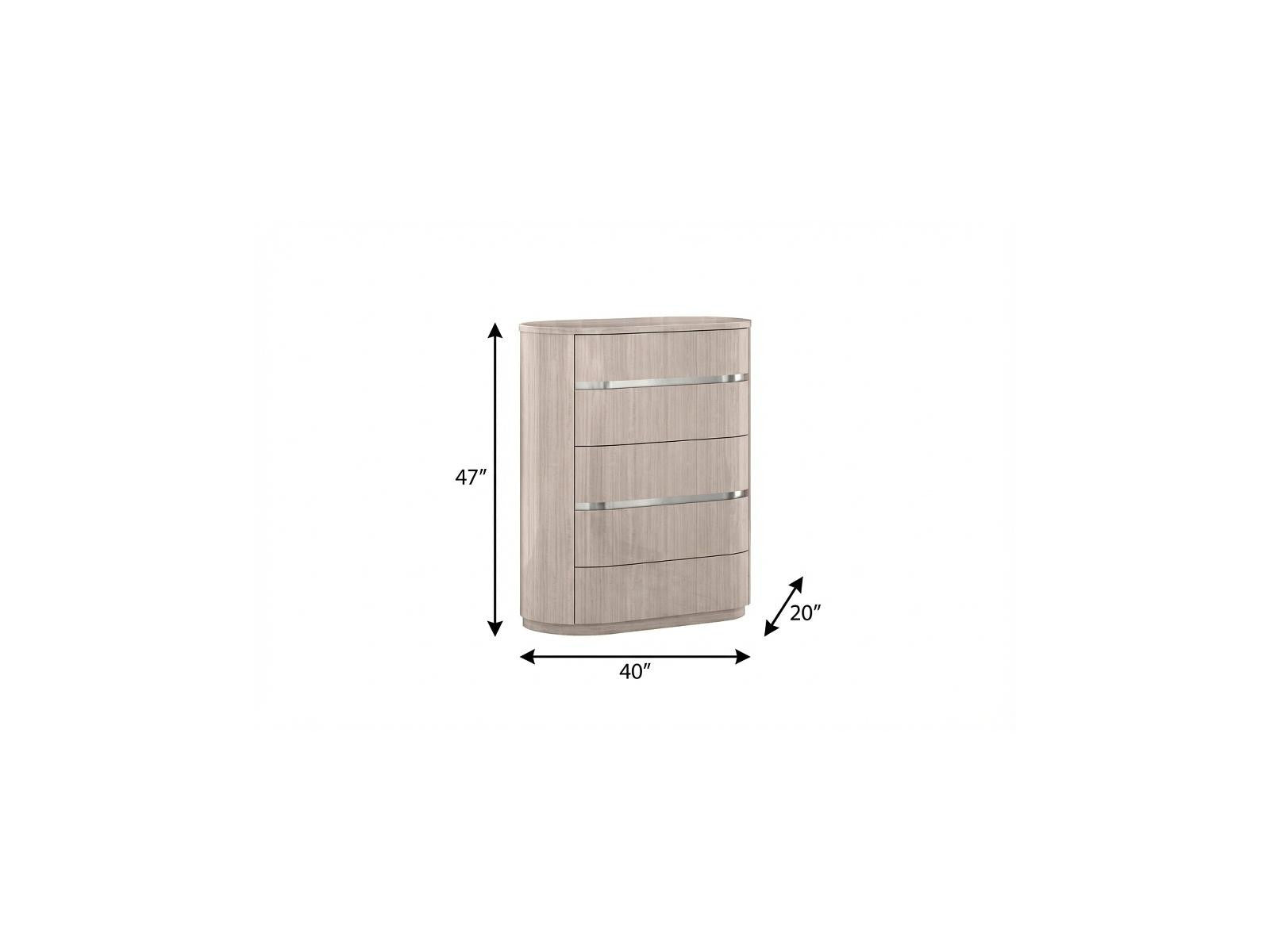 40" Beige Wood Four Drawer Dresser