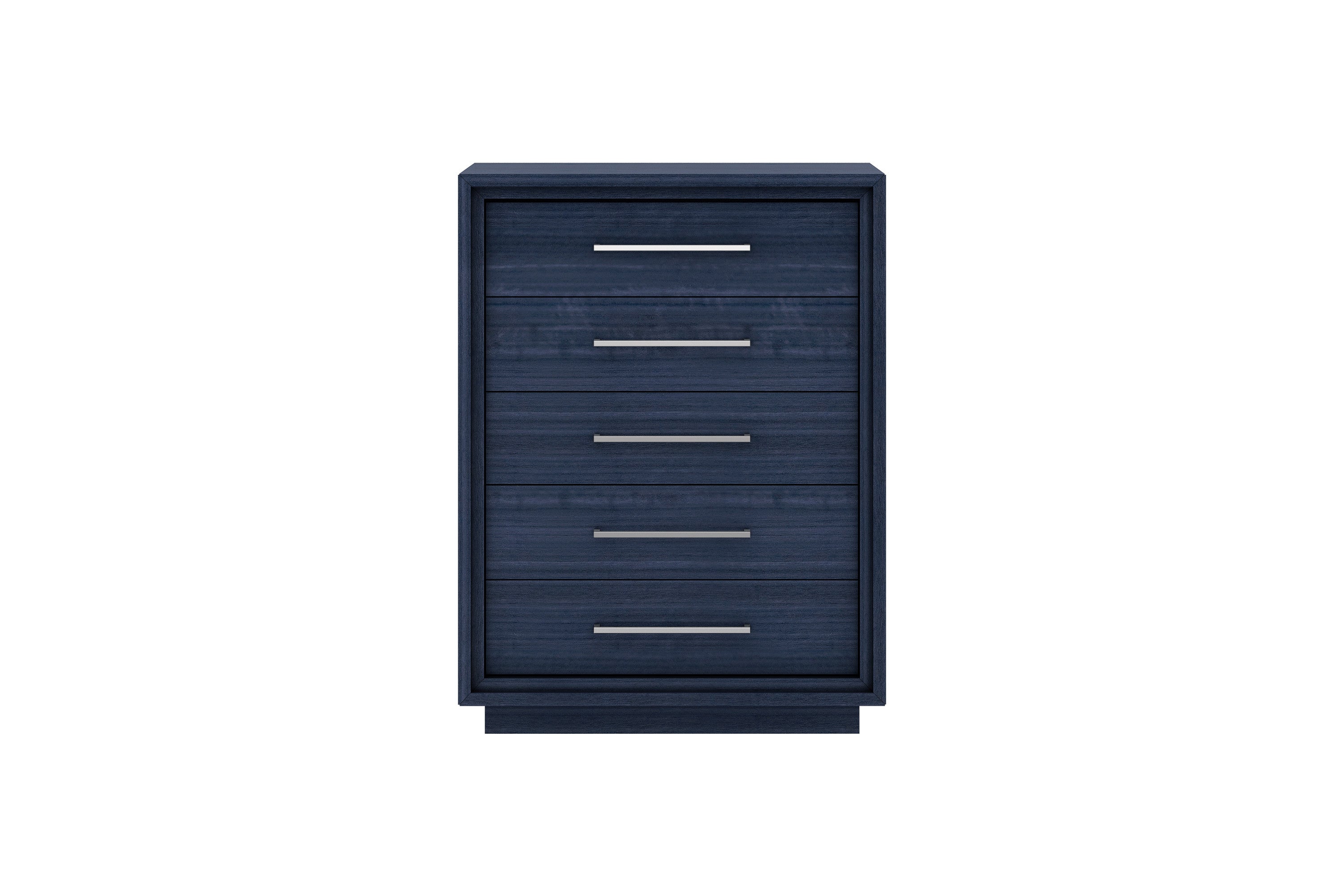 36" Blue Wood Five Drawer Gentlemens Chest
