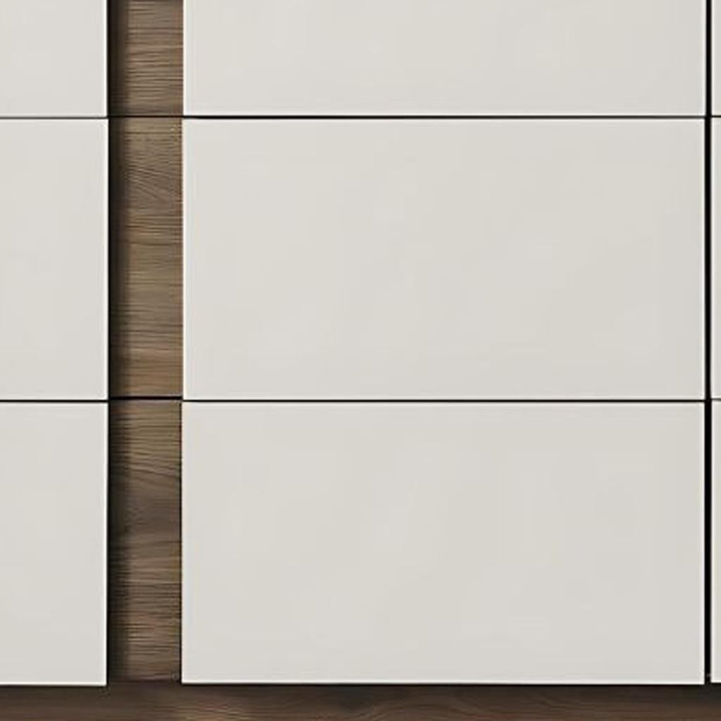 60" Light Gray And Walnut Wood Six Drawer Double Dresser