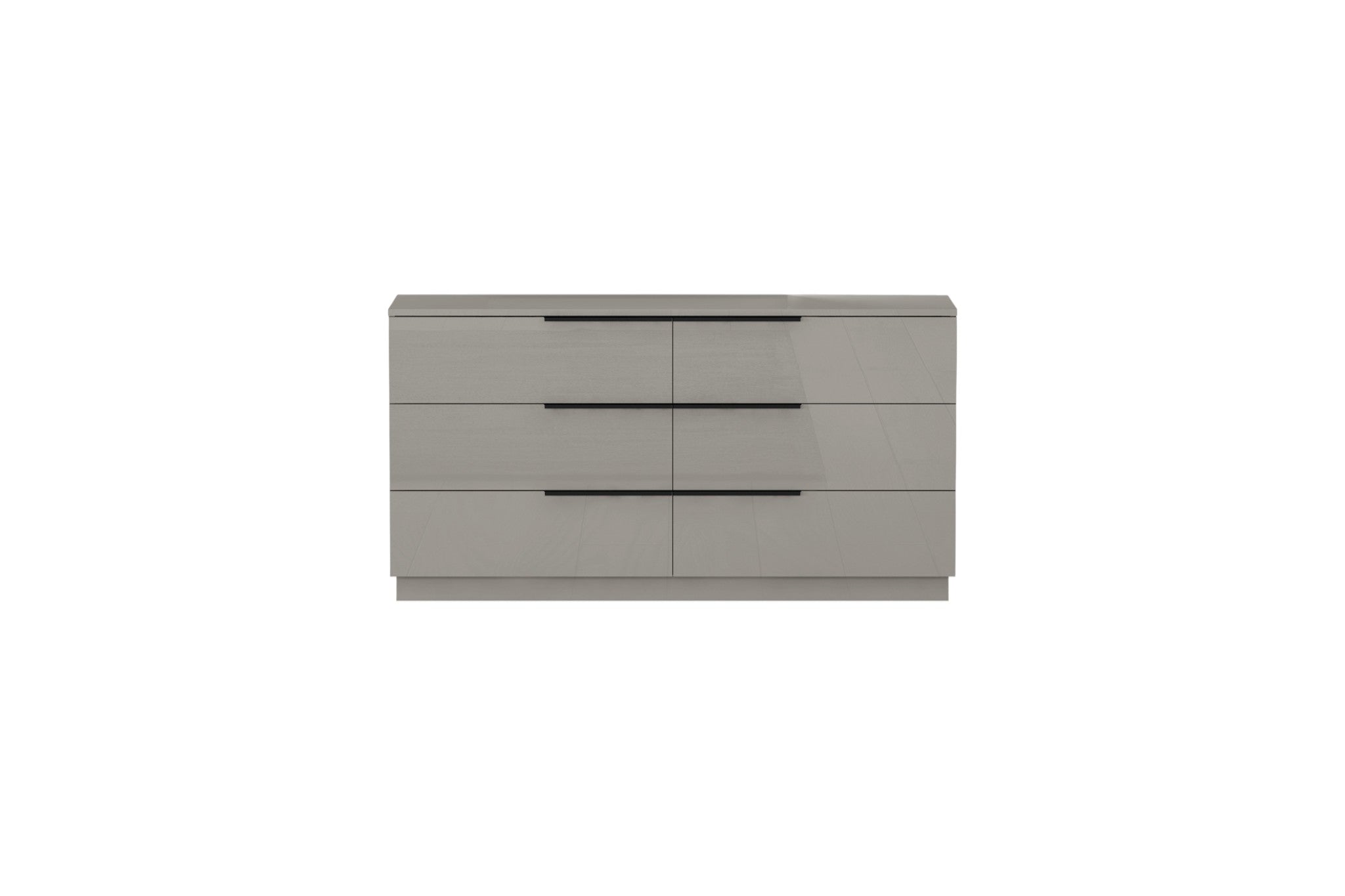 62" Gray Wood Six Drawer Double Dresser