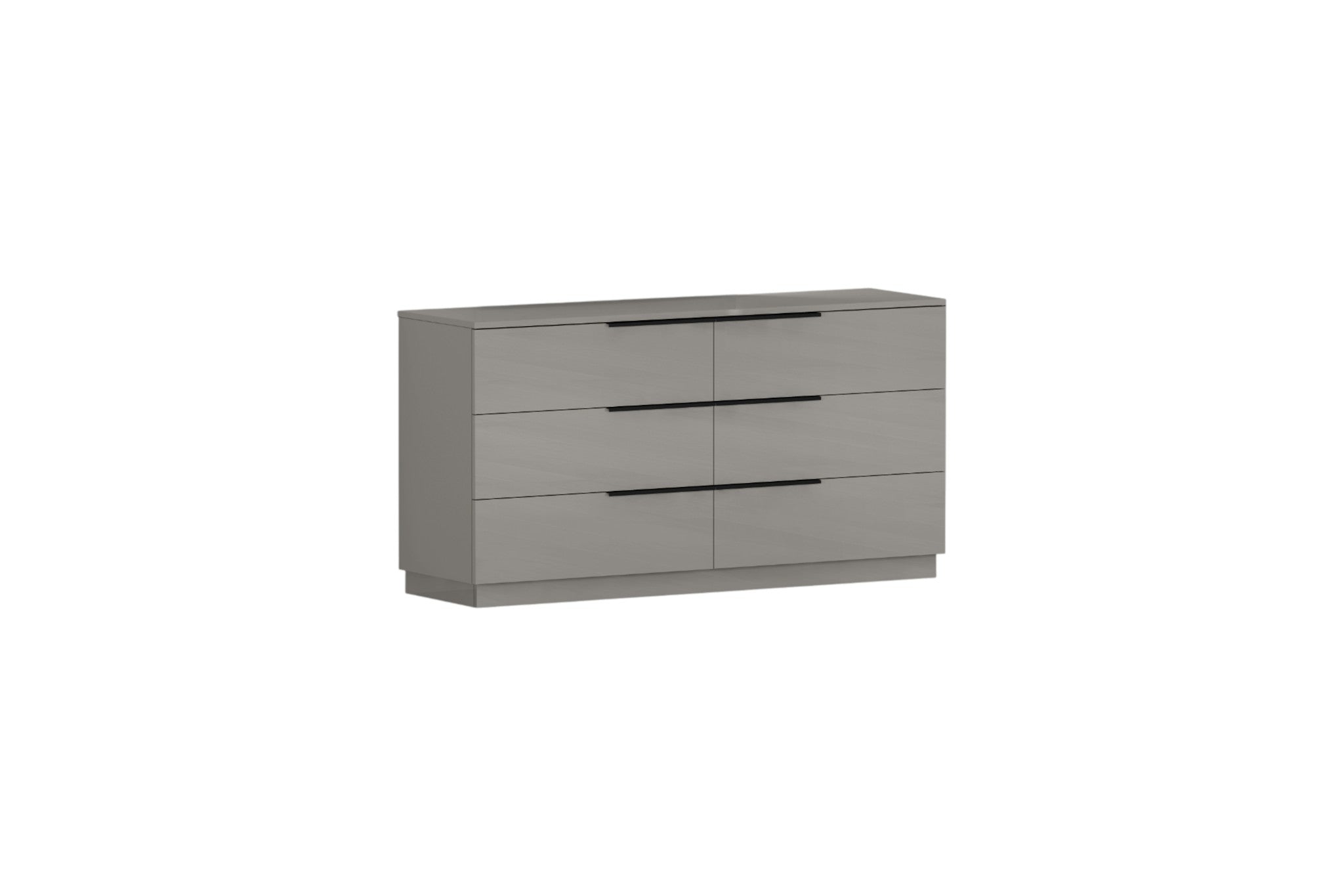 62" Gray Wood Six Drawer Double Dresser