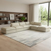160" Khaki Linen Blend Modular Armless Sofa With Ottomans Toss Pillows And Storage