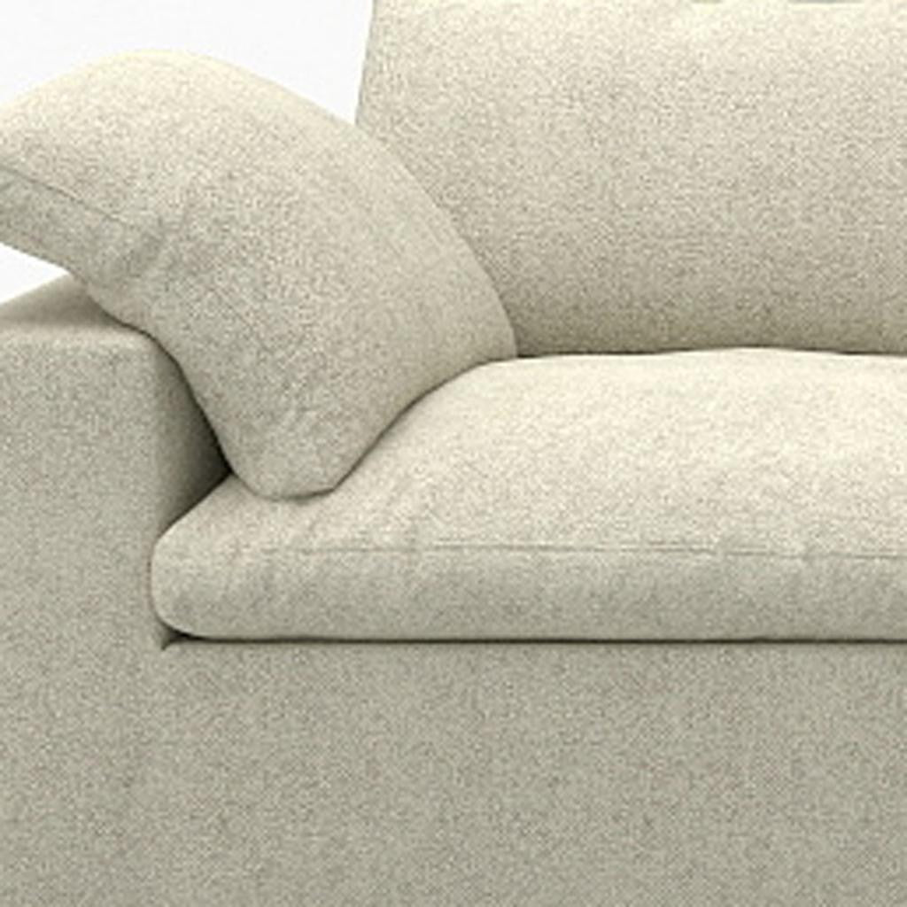 157" Khaki Linen Blend Modular Sofa With Ottoman And Toss Pillows