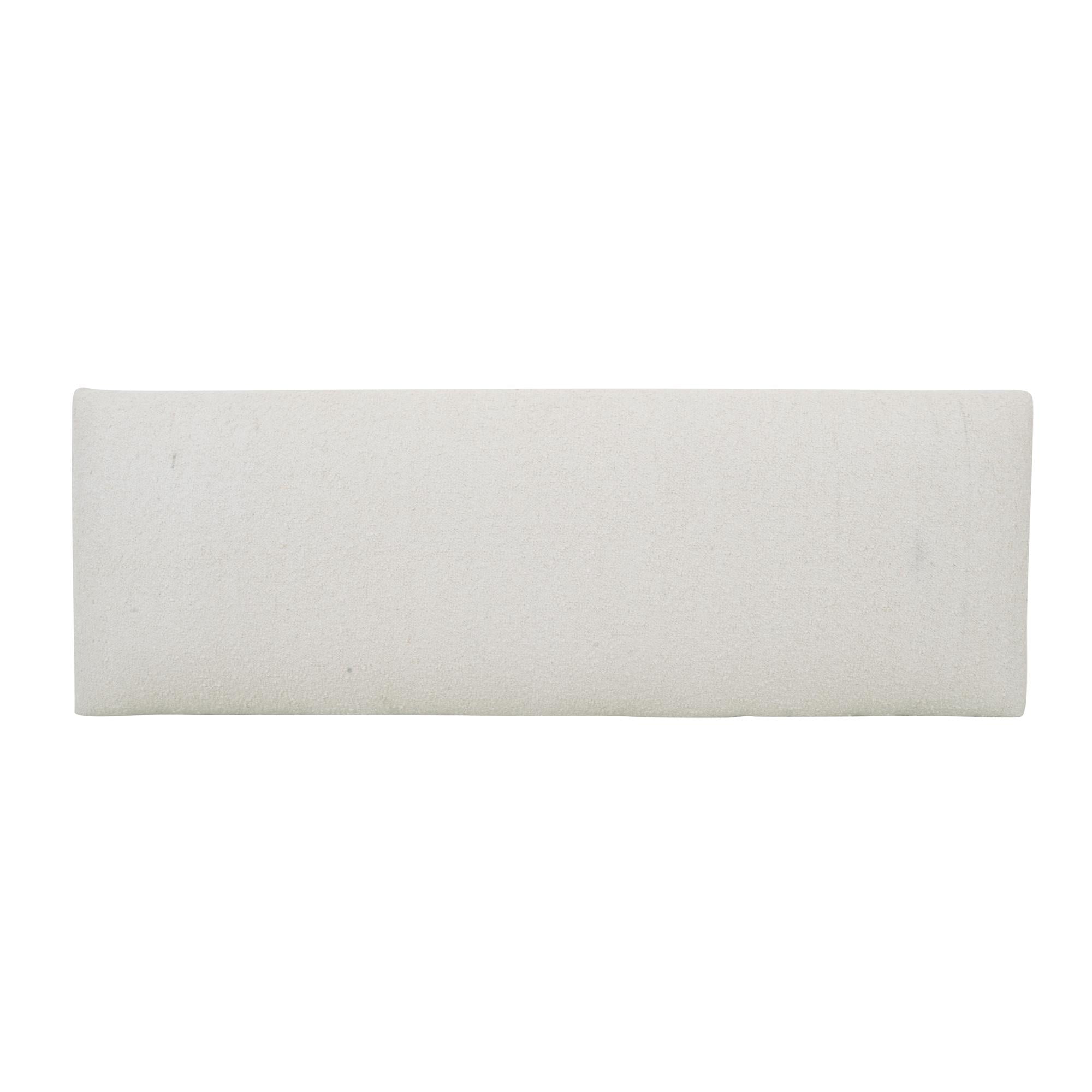 47" Cream and Brown Boucle and Solid Wood Upholstered Bench